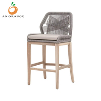 Fauteuil d'extérieur haut de gamme en corde pour hôtel, jardin, terrasse, villa, cour – Mobilier en teck