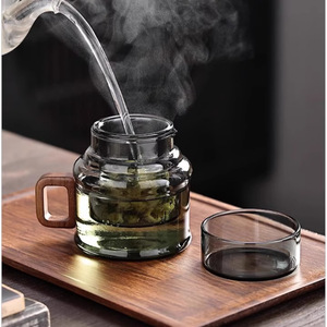 Tetera de Vidrio Dun Dun Pot Transparente Negra con Infusor para Té de Oficina - Product Image 2