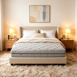 Modern King Size <b>Foam</b> Mattress with Polyester Fiber Topper Medium Firm Breathable Fabric Cover for Bedroom Home Furniture - Product Image 4