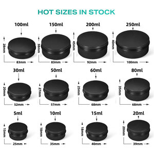 5Ml 10Ml 20Ml 30Ml 50Ml 60Ml 80Ml 100Ml <span class=keywords><strong>200Ml</strong></span> Muối Kim Loại Màu Đen Lon Nhôm Hộp Nhôm Màu Đen - Product Image 3