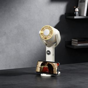 Digital Display Fan With Rotatable Head, Ice Cooling Function, <b>Lanyard</b> & Base Stand - Product Image 2