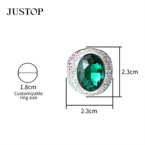 Bague de cocktail géométrique JUSTOP en acier inoxydable 1,8 cm, taille personnalisable, bijou moderne unisexe pour usage quotidien - Product Image 4