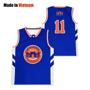 Gilet de basket-ball bleu double face à impression numérique à séchage rapide - Product Image 2