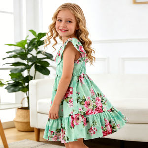 Vestidos de Verano para Niñas Abigail con Estampados Personalizados y Volantes, ODM, Vestido de Fiesta para Bebés, Niñas Pequeñas, Precio al por Mayor - Product Image 2