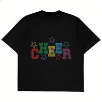 Transfert de strass thermocollant personnalisé pour T-shirts, motif de strass à repasser pour la création de designs de cheerleading