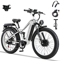Vélo électrique tout-terrain à suspension intégrale, moteur sans balais 60V, haute puissance, longue autonomie, pneus larges 250W