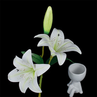 Großhandel dekorative 3 Köpfe gefälschte Tiger Lilien Blume 3D Real Touch künstliche rosa Lilie für Ostern