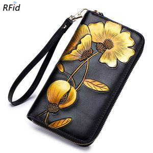 Thời trang độc đáo Bướm hoa in Vòng tay RFID da chính hãng người phụ nữ ví ví - Product Image 6