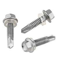 Vis autoperceuses à tête hexagonale M3.5 M4.2 en acier inoxydable SS304, filetage standard classe 4.8 et 6.8 pour cloisons sèches
