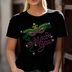 Applicazioni Termoadesive Personalizzate con Cristalli Luccicanti per Mardi Gras, Disegni con Strass da Stirare, <span class=keywords><strong>Motivi</strong></span> e Applicazioni all'Ingrosso per Abbigliamento - Product Image 3