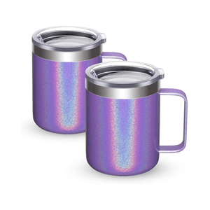 Tazas de Café Personalizadas con Diseño de Arcoíris, 12 oz, Doble Pared, Acero Inoxidable, Aisladas, Térmicas, con Asa y Revestimiento Cerámico - Product Image 2