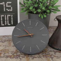 Horloge murale ronde écologique d'usine, en ardoise noire, avec aiguille en bois, horloge de bureau en pierre naturelle, quartz, horloge en ardoise noire Motivity