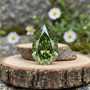 AURALUXURIA Diamante Verde Corte Pera Cultivado en Laboratorio Claridad VS1 Color Verde Fantasía Diamante Suelto LG32 Certificado IGI para Joyería - Product Image 1