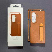 Coque de téléphone en cuir d'origine de luxe pour Samsung Galaxy Z Fold 7 Z Fold 6 Soft Touch Housse de protection officielle complète avec support