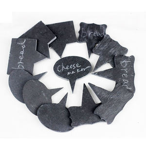 Marqueurs personnalisés Marqueurs à fromage en bois de bambou vierges Ensemble d'étiquettes à fromage en <span class=keywords><strong>ardoise</strong></span> avec <span class=keywords><strong>craie</strong></span> - Product Image 4