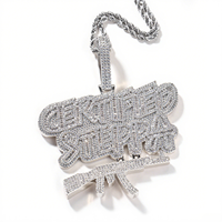 Pendentif lettre Steppa certifié par sublimation glacé AK 47 Gun Brass Zircon Charms Collier chaîne corde torsadée en acier inoxydable