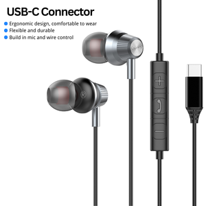 Écouteurs intra-auriculaires à basses profondes les mieux notés, connecteurs filaires USB-C 3,5 mm avec micro pour les trajets quotidiens et les podcasts - Product Image 1