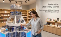 Vitrine de présentation cosmétique minimaliste avec éclairage LED pour centres commerciaux de luxe - Présentoir de vente au détail écologique