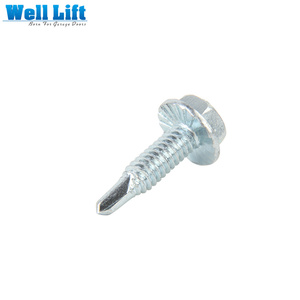 Paquete de 50 tornillos autorroscantes para puerta de garaje, tornillos autoperforantes, acero chapado en Zinc con cabeza dentada debajo de 6,3*19mm 6,3*25mm - Product Image 5