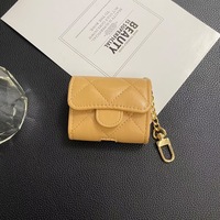 Étui universel rectangulaire en cuir PU pour écouteurs, porte-clés pour Apple AirPods Pro, style luxueux, entièrement fait main