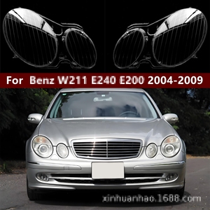 Pour 03-08 Mercedes <span class=keywords><strong>Benz</strong></span> <span class=keywords><strong>W211</strong></span> phare abat-jour Transparent E240 <span class=keywords><strong>E200</strong></span> E350 E280 E300 abat-jour de haute qualité - Product Image 2