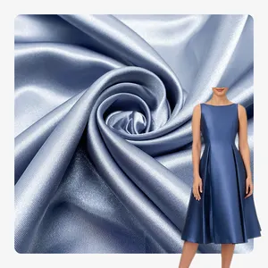 Fabrics Factory Shop Wholesale 100% Polyester Silk Fabric Plain Satin Fabric For Woman Dress