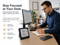 Kylendar Mini 4.2" Calendrier de bureau numérique intelligent WiFi avec affichage de l'heure, de la date, de la météo et de l'heure mondiale pour la configuration de poste de travail
