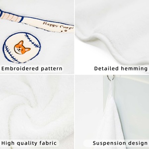 Serviette de plage en coton de luxe de qualité supérieure, motif floral personnalisé, logo brodé, hypoallergénique, serviettes de bain douces pour bébé - Product Image 4