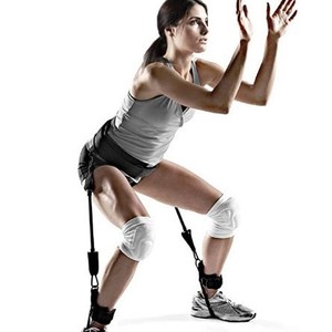 Ensemble de bandes de résistance pour les jambes, en TPR noir, pour l'entraînement et le remodelage corporel - Product Image 2