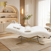 Table de massage pliable de luxe incurvée pour extensions de cils, réglable, pour salon de beauté
