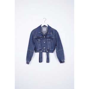 Veste en jean à bretelles inversées pour femmes, style unique - Product Image 2