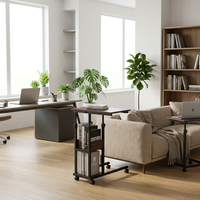 SGF SG19 #   Table d'ordinateur portable moderne en MDF, réglable en hauteur, avec rangement en fer, pour chevet, salon ou canapé-lit