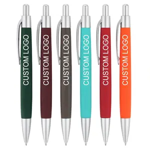 لينة المطاط المغلفة التشطيب أقلام بلاستيكية مع شعار مخصصة/