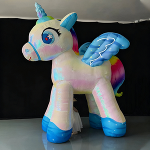 Mascotte de licorne irisée <span class=keywords><strong>gonflable</strong></span>, <span class=keywords><strong>ballon</strong></span> de dessin animé, décoration de scène, défilé publicitaire, sculptures gonflables - Product Image 4