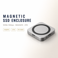 Boîtier externe portable pour SSD M.2 NVMe MagSafe 10 Gbps 2 To PD 100 W en alliage d'aluminium avec refroidissement par ventilateur pour iPhone et vidéo 4K ProRes