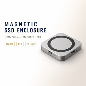 กล่องใส่ M.2 NVMe SSD แบบพกพา MagSafe 10Gbps 2TB PD 100W อลูมิเนียมอัลลอยด์ พร้อมพัดลมระบายความร้อน สำหรับ <span class=keywords><strong>iPhone</strong></span> รองรับวิดีโอ 4K-ProRes - Product Image 1