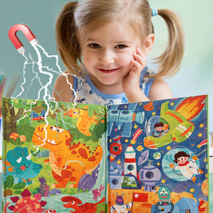 Puzzle nivelé pour bébés de 36 + <span class=keywords><strong>mois</strong></span> 69 pièces puzzles de dinosaures en carton casse-tête magnétique Vente en gros pas cher - Product Image 4