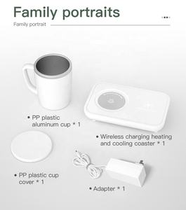 Chauffe-tasse 2 en 1 chaud et froid avec chargeur sans fil pour téléphone portable Qi 15W, tapis chauffant et refroidissant pour tasse à café de bureau - Product Image 3