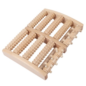 Produits de massage à usage domestique portables, grand rouleau en bois à six rangées et rouleau en bambou pour le massage du corps et le spa des pieds - Product Image 1