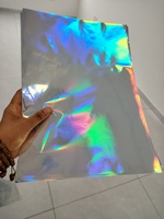Vente chaude holographique argent autocollant thermique étiquettes étiquette Laser arc-en-ciel métallique vinyle coquille d'oeuf pour l'impression logo et marque