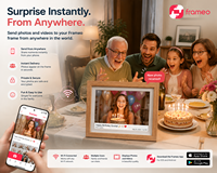 Cadre photo numérique WiFi Frameo 10 pouces, cadre en bois, cadre photo intelligent pour partage tactile, anniversaire familial, 1280*800IPS
