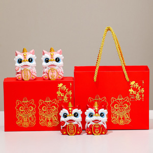 Figurines de danse du lion chinois, 4 pièces, en résine, décoration de bureau et de maison, cadeau du nouvel an chinois - Product Image 4