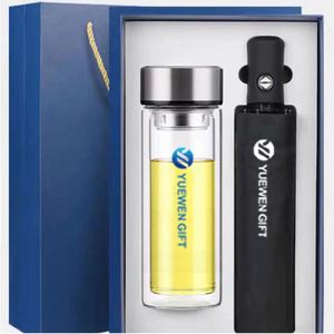 Popular High Quality Custom Own Logo Vacuum <b>Cup</b> Umbrella Business Gift Set for Corporate Advertising - Product Image 2