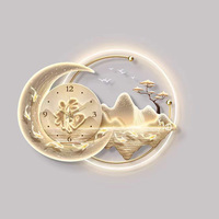 Vente directe usine : Peintures LED acryliques de paysage luxueuses, Art mural décoratif pour la maison, Horloge murale lumineuse