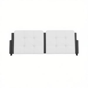 Testiera Imbottita Bianca in Ecopelle con Struttura in Legno, Elegante Accessorio per Camera da Letto - Product Image 1