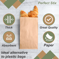 Sac en papier kraft brun SOS, écologique, durable, résistant à la graisse, recyclable, avec logo personnalisé, sans poignées, qualité alimentaire, pour sushis et lait, vente en gros