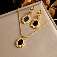 Set Kalung dan Anting Kupu-kupu Wanita Bahan Stainless Steel dan Motif Bunga, Terlaris untuk Grosir