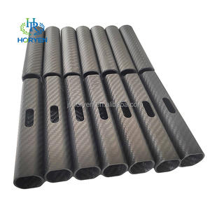 CNC Cut Glossy Matte Finish 3K Twja Plain Round Square Oval Retângulo Tubo De Fibra De Carbono - Product Image 1