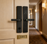 Cerraduras Inteligentes con Código IC y Contraseña Automática para Puertas de Madera, Aleación de Aluminio y Zinc, Timbre Integrado, Tuya TTlock, Puerta de Latón, Apartamentos, Hoteles