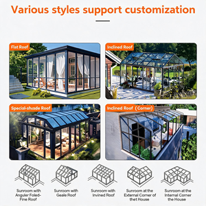 Moderna Terraza Triangular de Vidrio Templado y Aleación de Aluminio para Patio Exterior, Balcón, <span class=keywords><strong>Hotel</strong></span> y Jardín, Diseño de Construcción de Cerramientos - Product Image 4